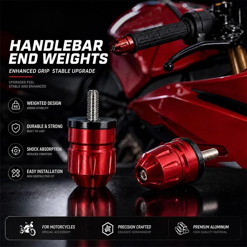 Heavy 340g Bar End Weights for Honda CBR650R CB650R CB190R CBR400R CB400F  CNC Aluminum Anti Vibration Handle Balance Plug Motor