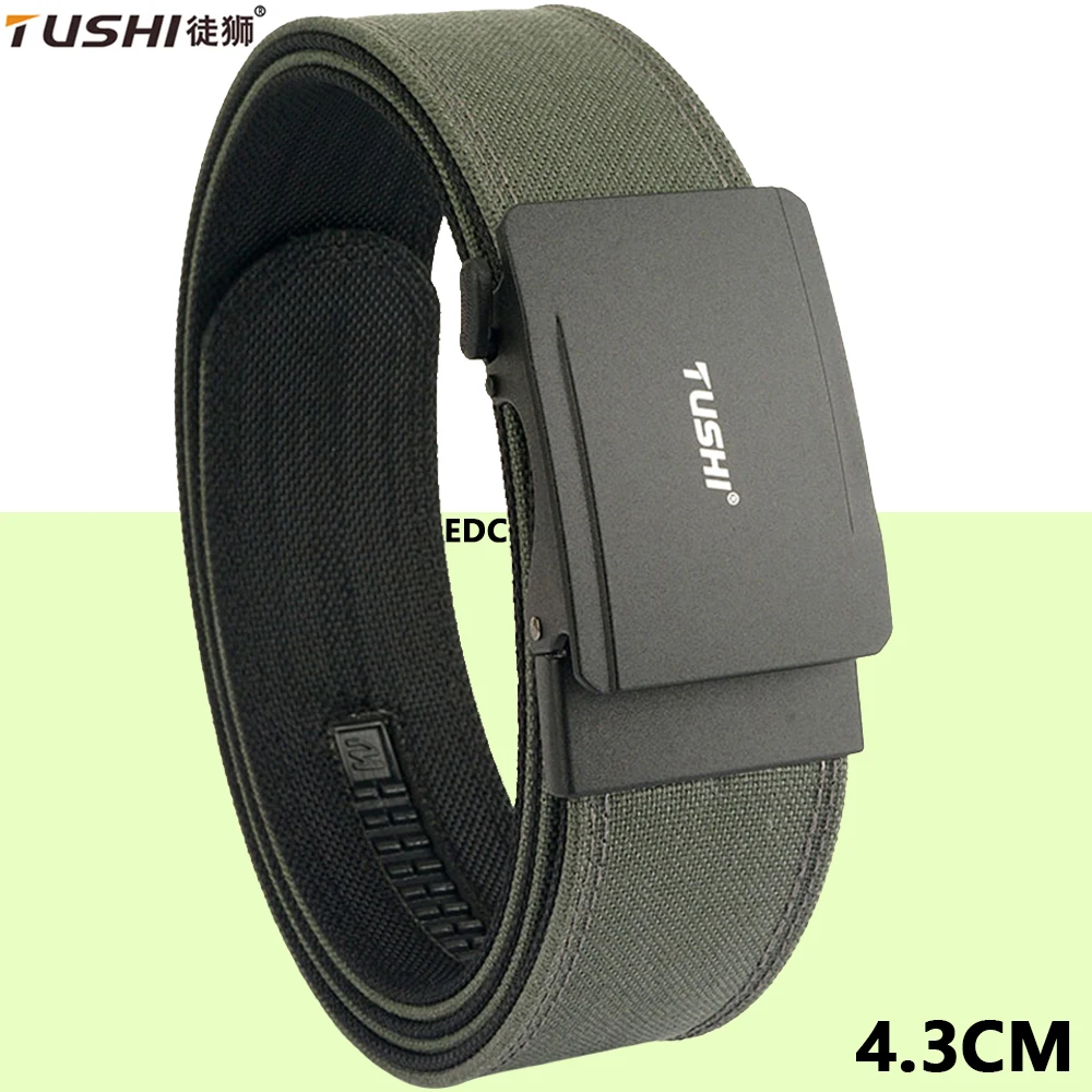 

TUSHI 4.3CM Men Belt Nylon Tactical Belts for Men Cowboy Designer Belt Outdoor IPSC Belt Military Belt Accessories multi-size