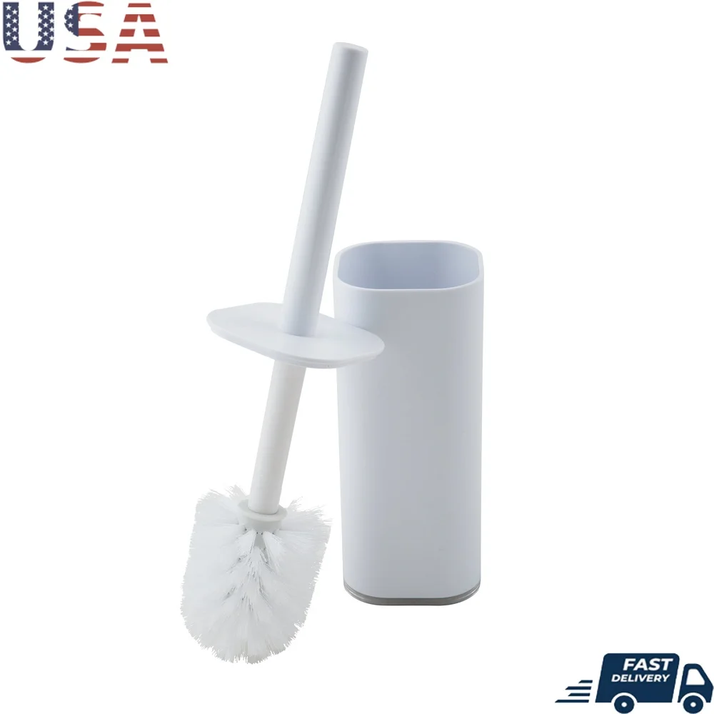 

Набор акриловых держателей для туалетной щетки, отдельно стоящий инструмент для чистки ванной комнаты, прочная круглая щетина, гладкая ручка, основа для хранения, белая