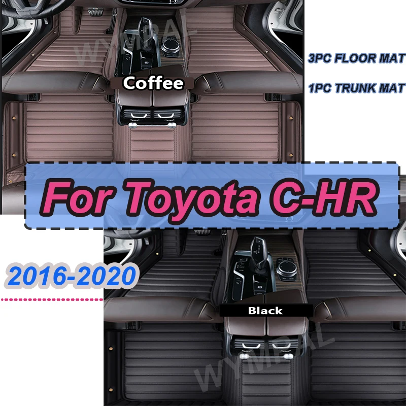 

LUXURY Leather Car Floor mats for Toyota C-HR CHR 2016 2017 2018 2019 2020 Carpets Rugs Pads Interior Parts Accessories