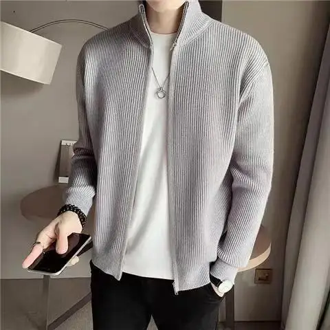 

2023 Sweater Coat Men Autumn Winter Slim Fit Korean Fashion Knitted Sweater Cardigan Men Fashion Clothing Casual Coats C13