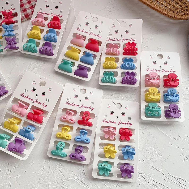 6 Stks/set Plastic Kleine Haar Krab Klauw Vrouwen Meisje Luipaard Boog Leuke Mini Klem Clips Haarspeld Haarspeldjes Basic Haaraccessoires