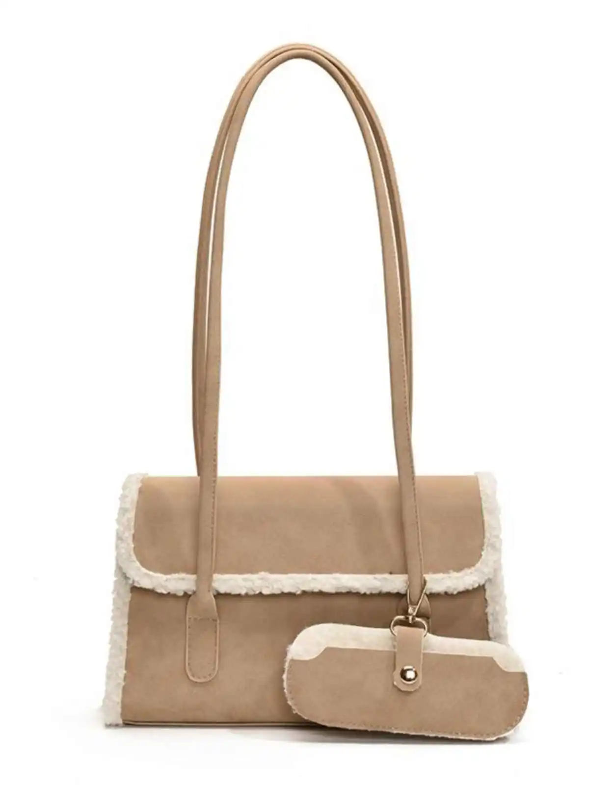 شيك صوف الضأن تقسم تحت الإبط حقائب للنساء جديد عالي الجودة مزاجه تخفيف الجلد المدبوغ حقائب الموضة المتخصصة حقائب كتف واحدة #5