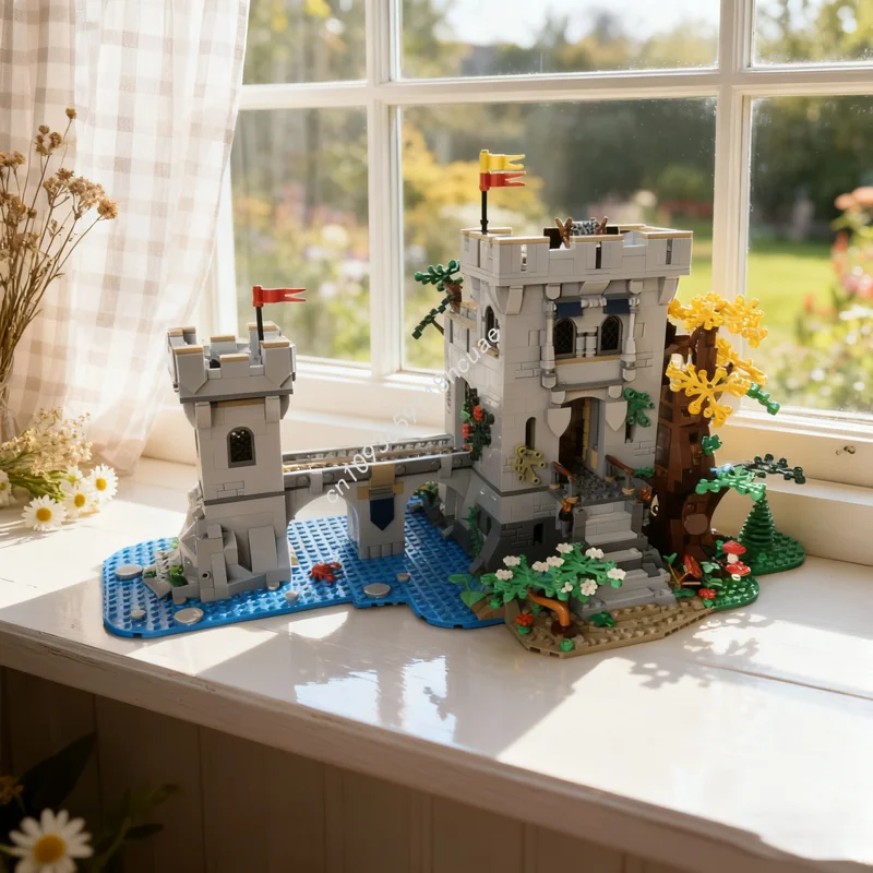 

1655 шт. MOC Castle The Lake BrickLink дизайнерская модель здания рождественские подарки блоки сборка DIY идея кирпичная игрушка детский день рождения