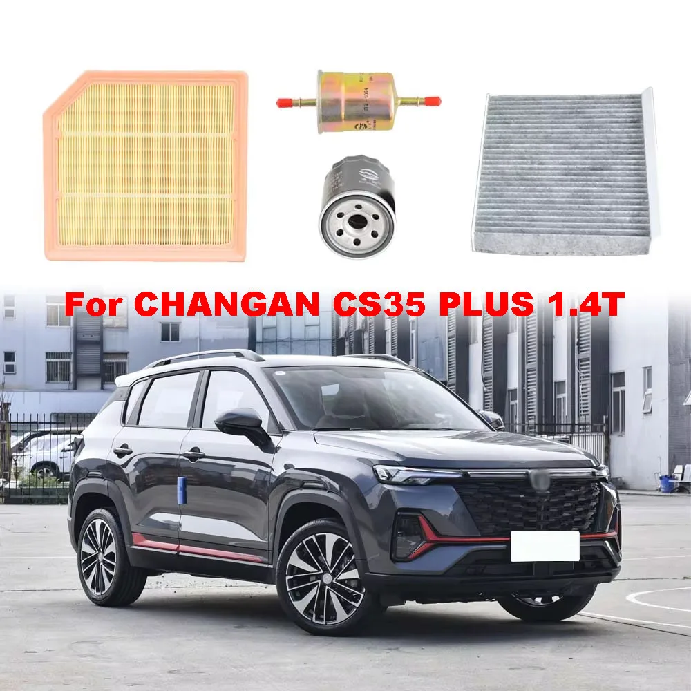 

Набор фильтров из 4 шт. для CHANGAN CS35 PLUS 1.4T 2023 2024, внутренняя часть двигателя, салонная система кондиционера, комплект фильтров для свежего воздуха, топливного масла, детали 1109190PT01