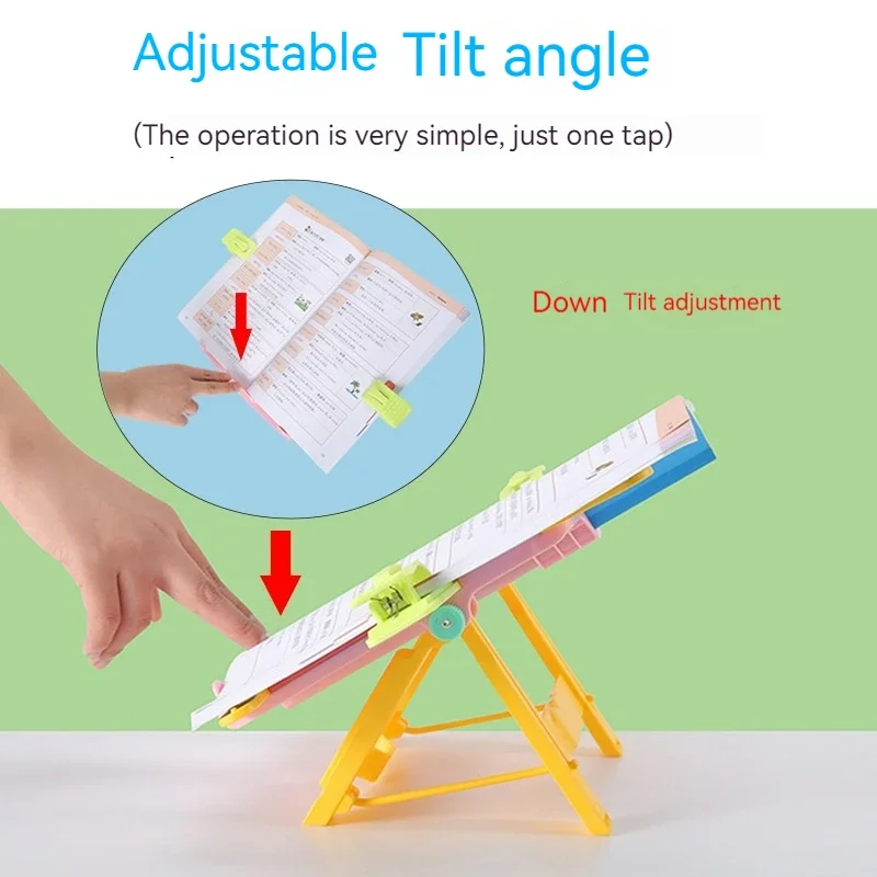 New Adjustable Reading Book Stand Portable Non-slip Metal Folding Textbooks Tablet Display Holder For Kids And Adults Book Stand