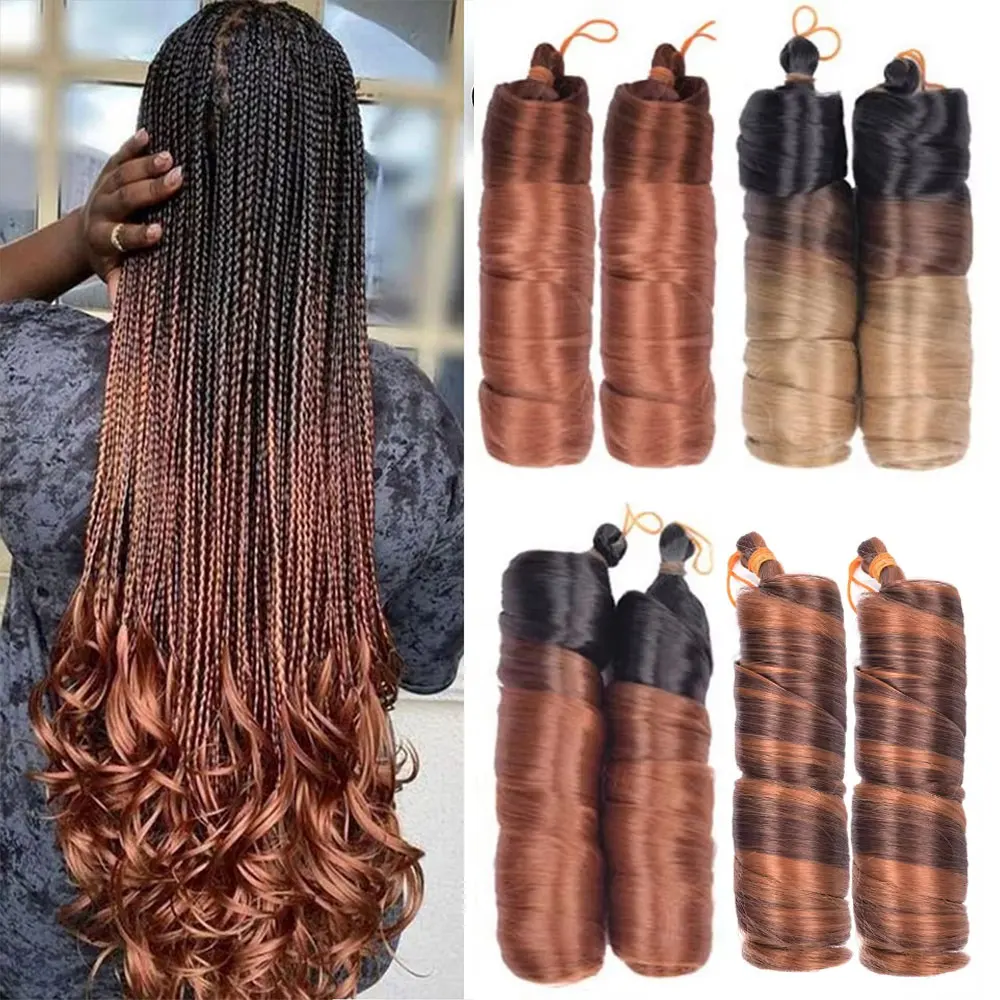 

24 "Синтетические французские локоны, вязанные крючком волосы, свободные волнистые, предварительно растянутые спиральные вьющиеся косы, французские завитки, плетение волос, наращивание волос