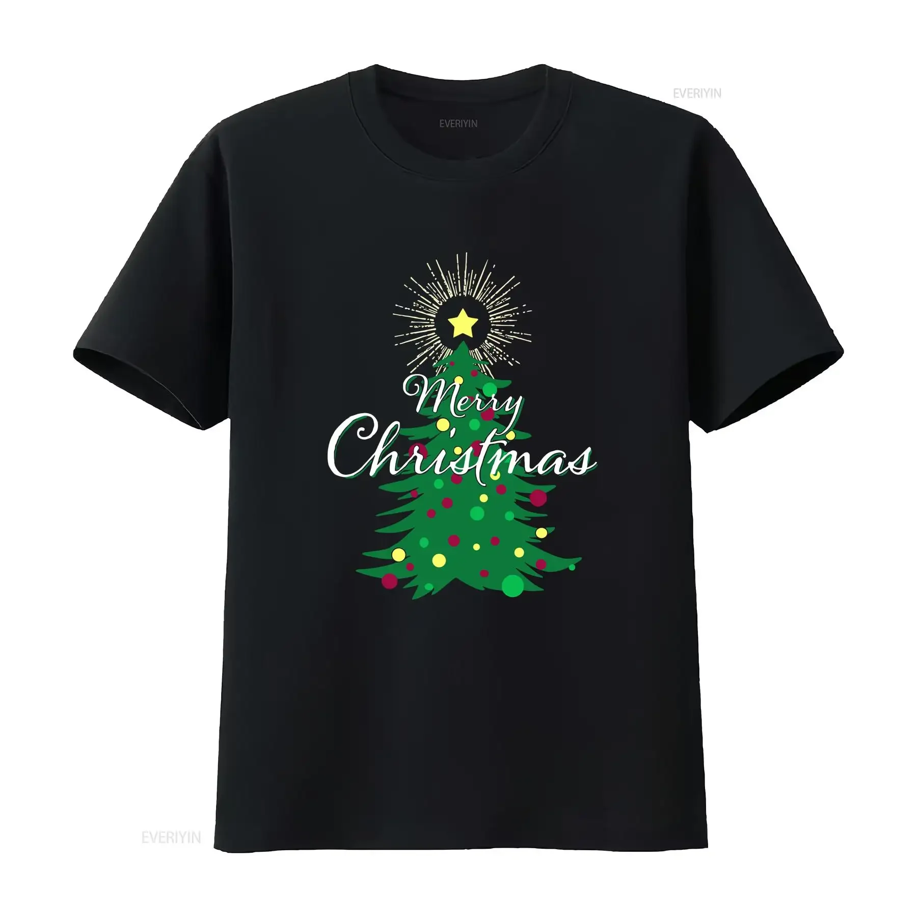 تي شيرت نسائي لحفلات عيد الميلاد المجيد والعائلة وعيد الميلاد باللون الأسود X كبير عتيق مغسول ومسامي أنيق وناعم ومريح