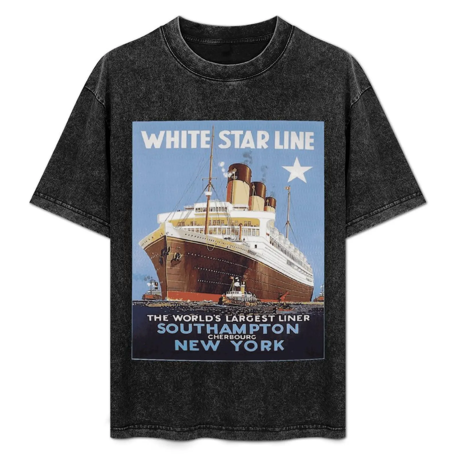 

Steamer Ship Vintage Ocean Liner Retro Sailing T-Shirt oversized graphic tee anime stuff mens t shirts top quality