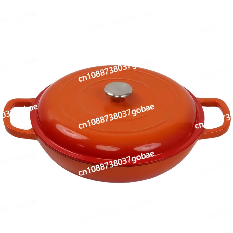 

Бытовая многофункциональная чугунная эмалированная кастрюля с морепродуктами 30 см, эмалированная кастрюля