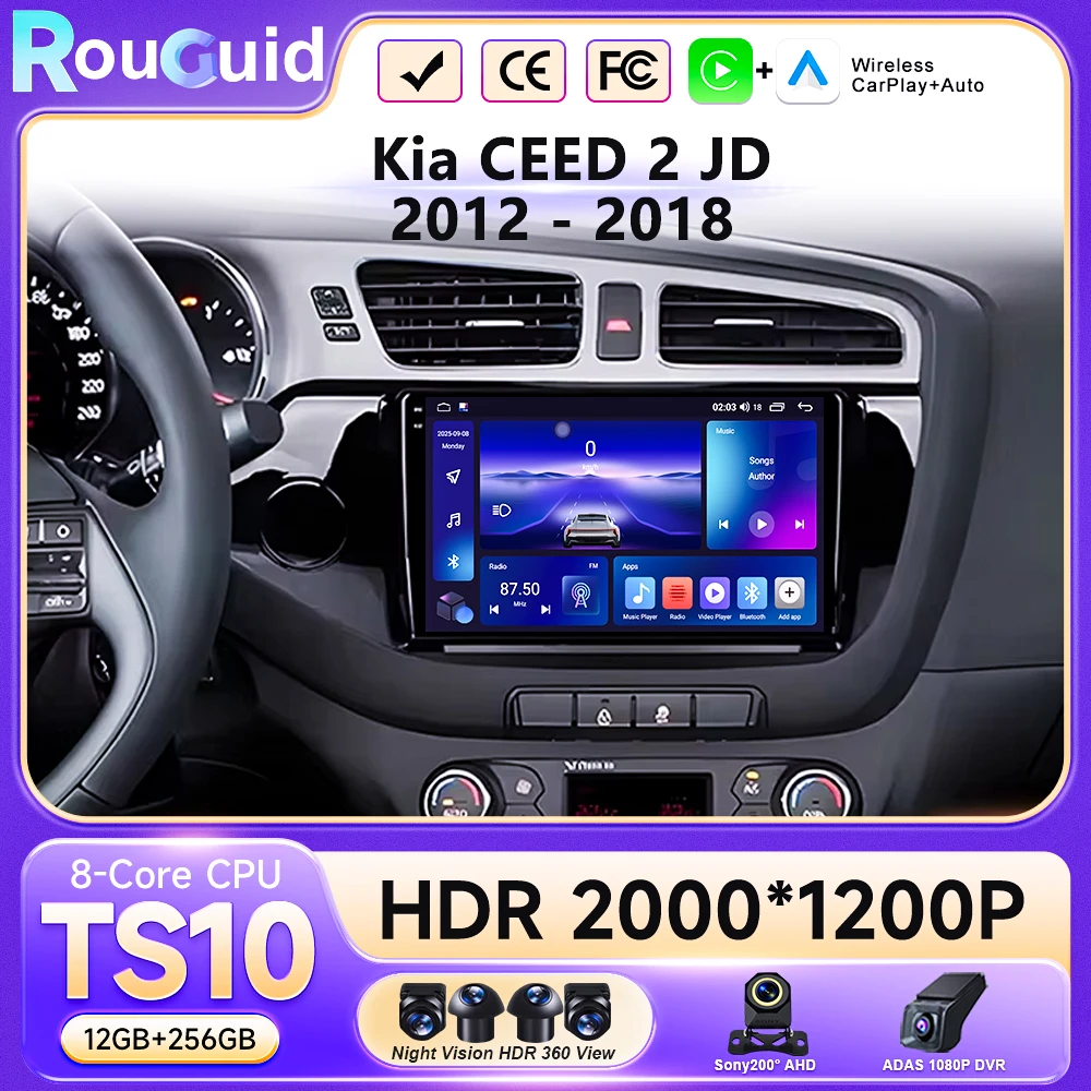 

Автомагнитола Android 16 Carplay для Kia CEED 2 JD 2012-2018, мультимедийный плеер, GPS, Bluetooth, DSP, 2DIN, QLED-экран