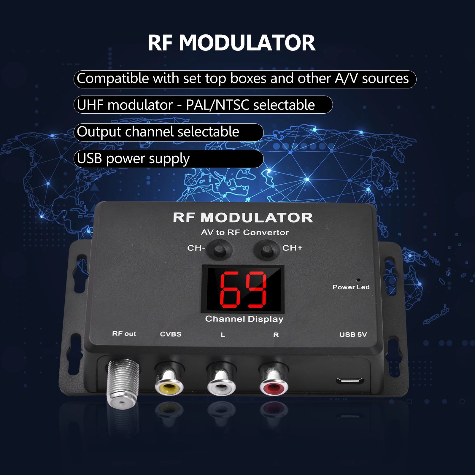 M60 RF Modulator AV to RF Converter