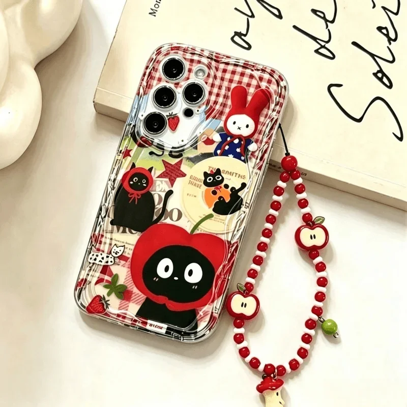 Cute Fruit Cat Chain Case For infinix Hot 70 50 Play 60 NOTE 40 30 40i 30i GT 10 20 PRO SMART 20 9 8 7 TECNO SPARK GO 2025 - view 5