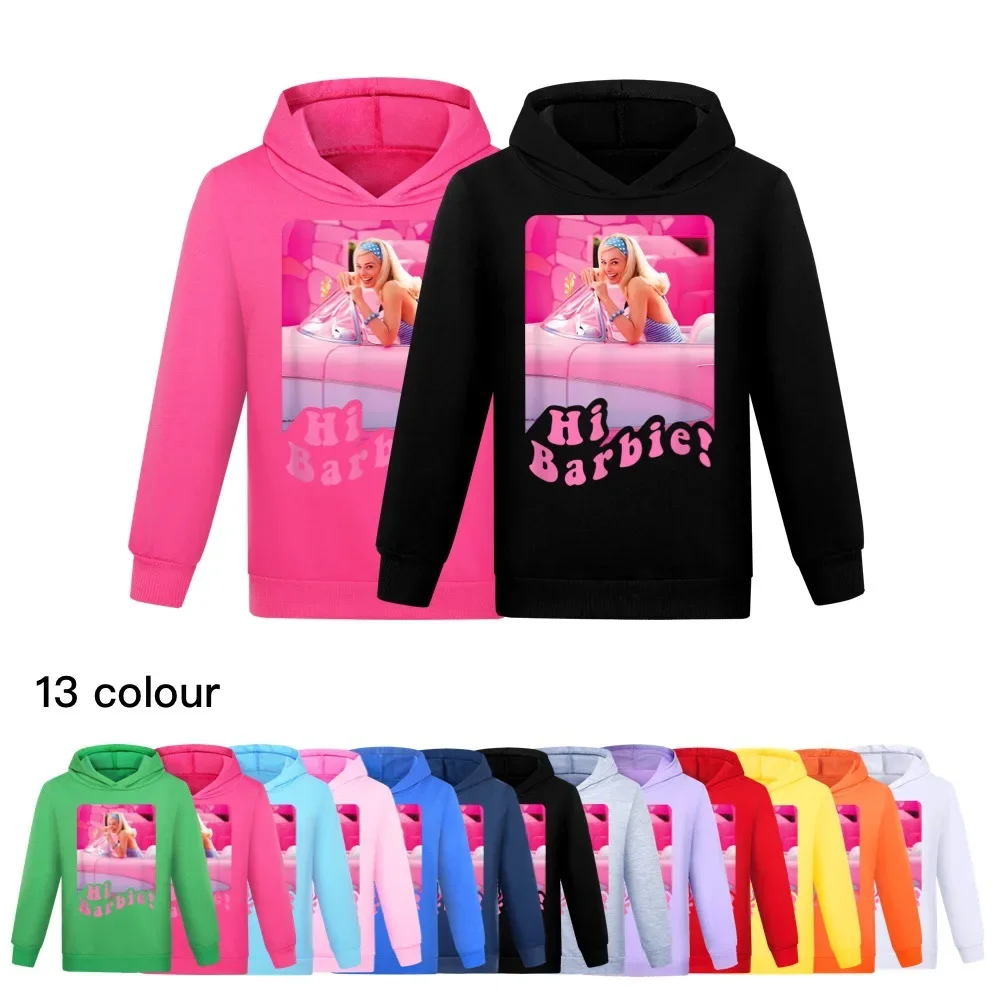 

MINISO Barbie The Movie Hooded Tops for Boys and Girls, Hoodies, Sweatshirts, Tiny Cottons, Kids Winter 2024 Best Gifts