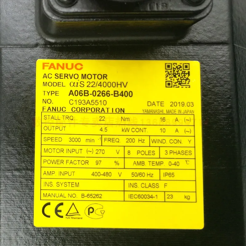 Original new Fanuc servo motor is original and brand new A06B-0266-B400 wamly for 1 year