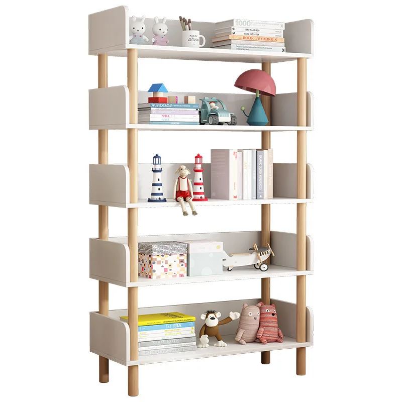 solid wood legs Multi-layer shelves, bedroom storage shelves, living room display shelves, household small bookcases