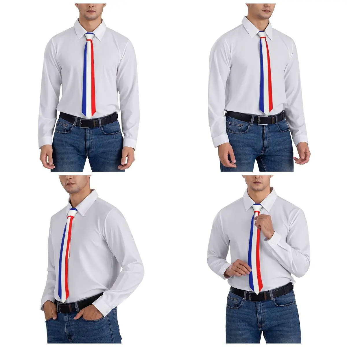 Corbata clásica con bandera francesa para hombre, corbatas personalizadas para fiesta