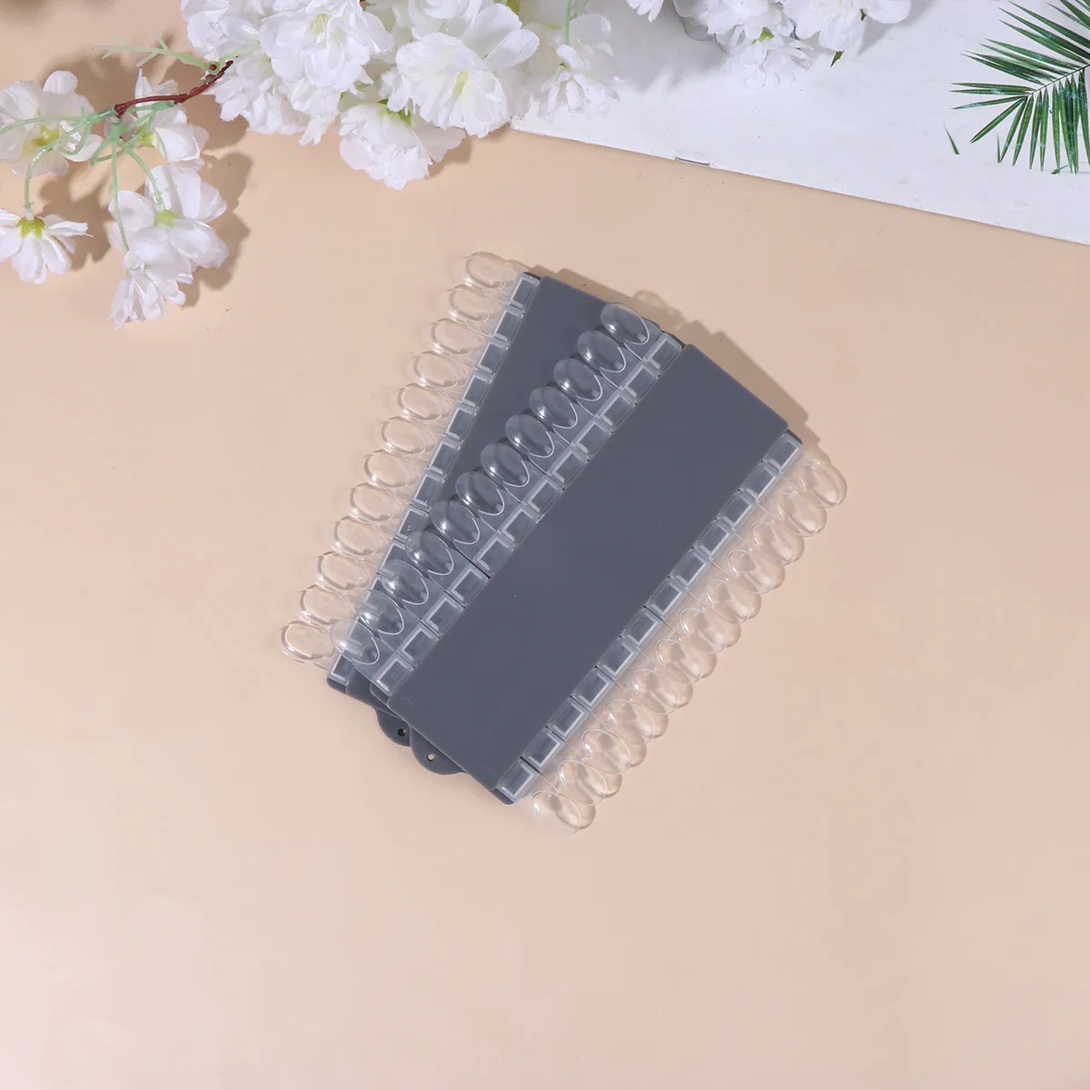 

2pcs Nail Color Display Board Premium Manicure Exhibition Stand For Salon Shop Diy Use Grey Multi-Color Show Card Holder Durable