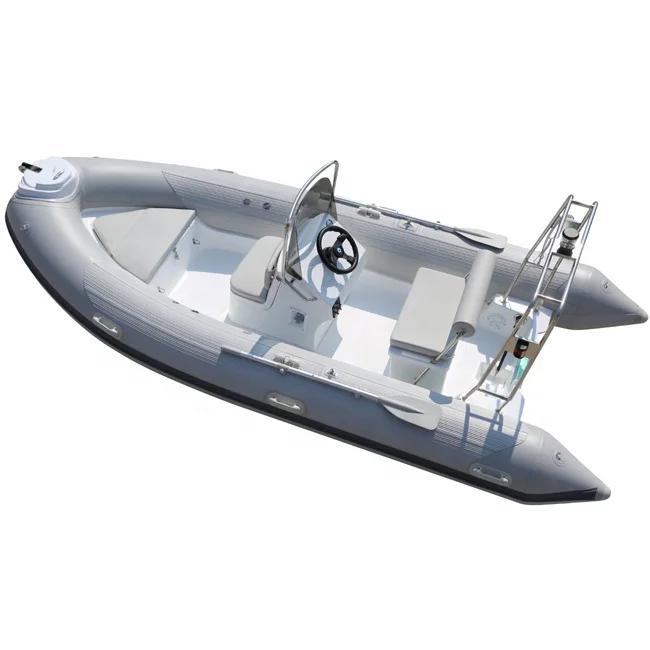 14.1ft Inflatable RIB Boat Optional 4.3m Floor PVC Sport Fiberglass Hypalon RIB for Lake Fishing