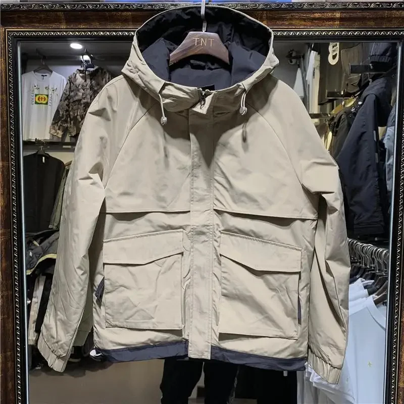 

Autumn Winter Cotton Jacket Men's Outdoor Sport Trekking Hiking Camping Climbing Ski Casual Hooded Tops Youth Fashion Loose Coat