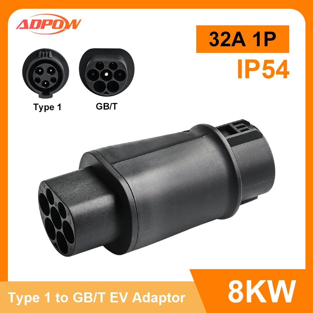 

ADPOW EV Charger Adapter 32A Type 1 J1772 To GBT GB/T Electric Cars Vehicle Charger Charging Connector For BYD dolphin BYD seal