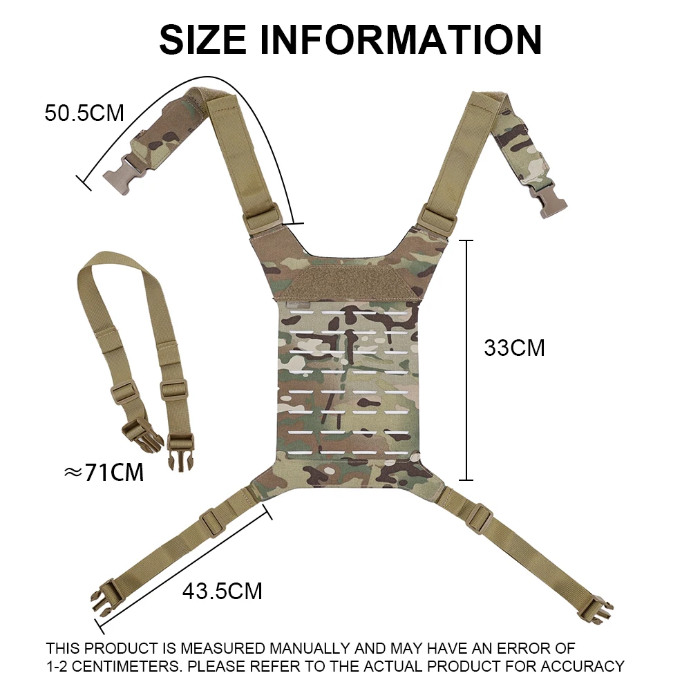 Tactical D3 SS MK Chest Rig Hunting Airsoft MOLLE Vest Chest Rig Strap Universal Vest Back Panel Equipment Accessories