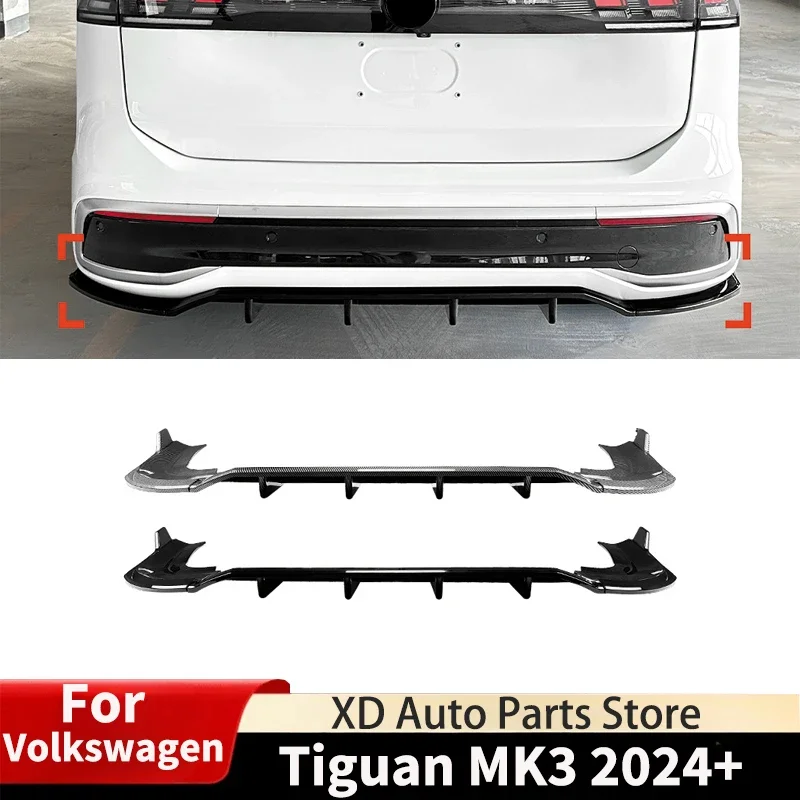 For Volkswagen Tiguan MK3 2024+ Car Rear Diffuser Lip Spoiler Lower Canard Deflector Guard Body Kit Accessories Tuning