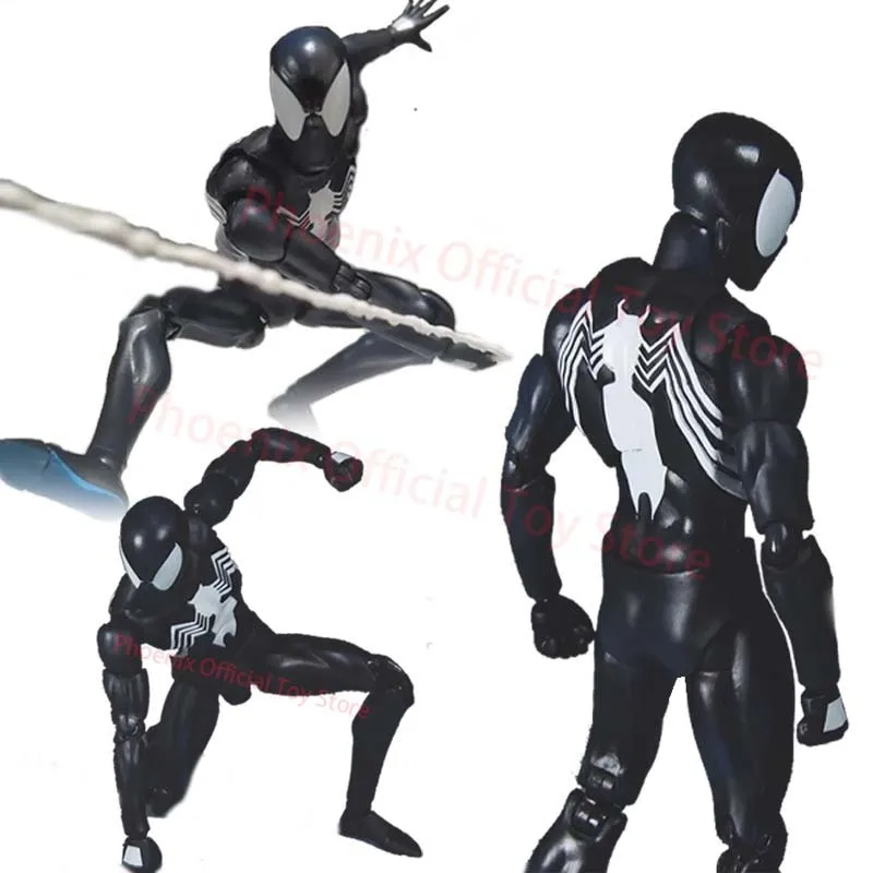 CT Toy Spider Man Maf147 Manga Figure The Amazing Spiderman Black Costume Venom Symbiotic Action Figures Shf Figuarts Boys Gift