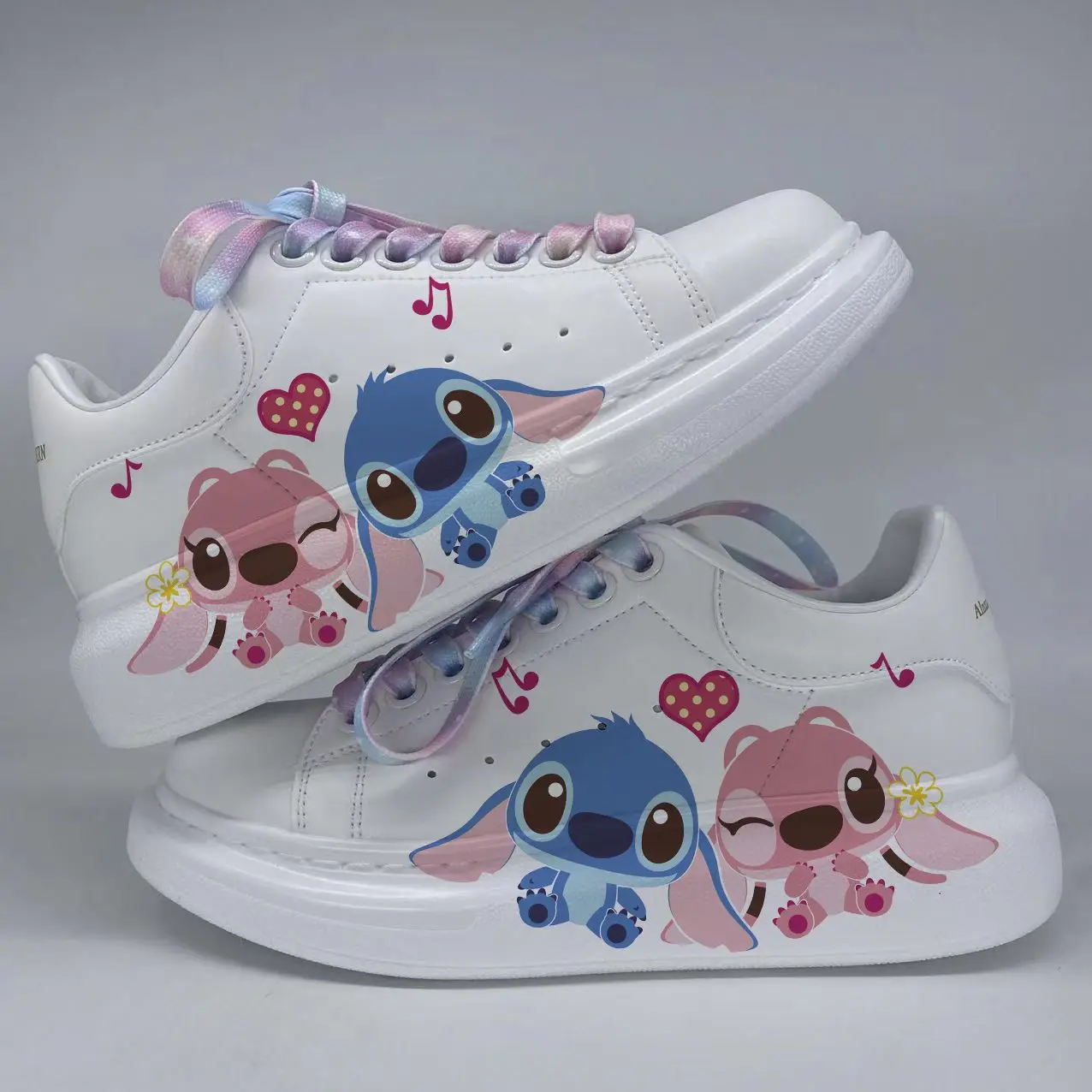 Disney Lilo & Stitch Board Shoes 2023 New Fashion White Shoes Couple Tennis Shoes Men Casual Sneakers Women Running Shoes