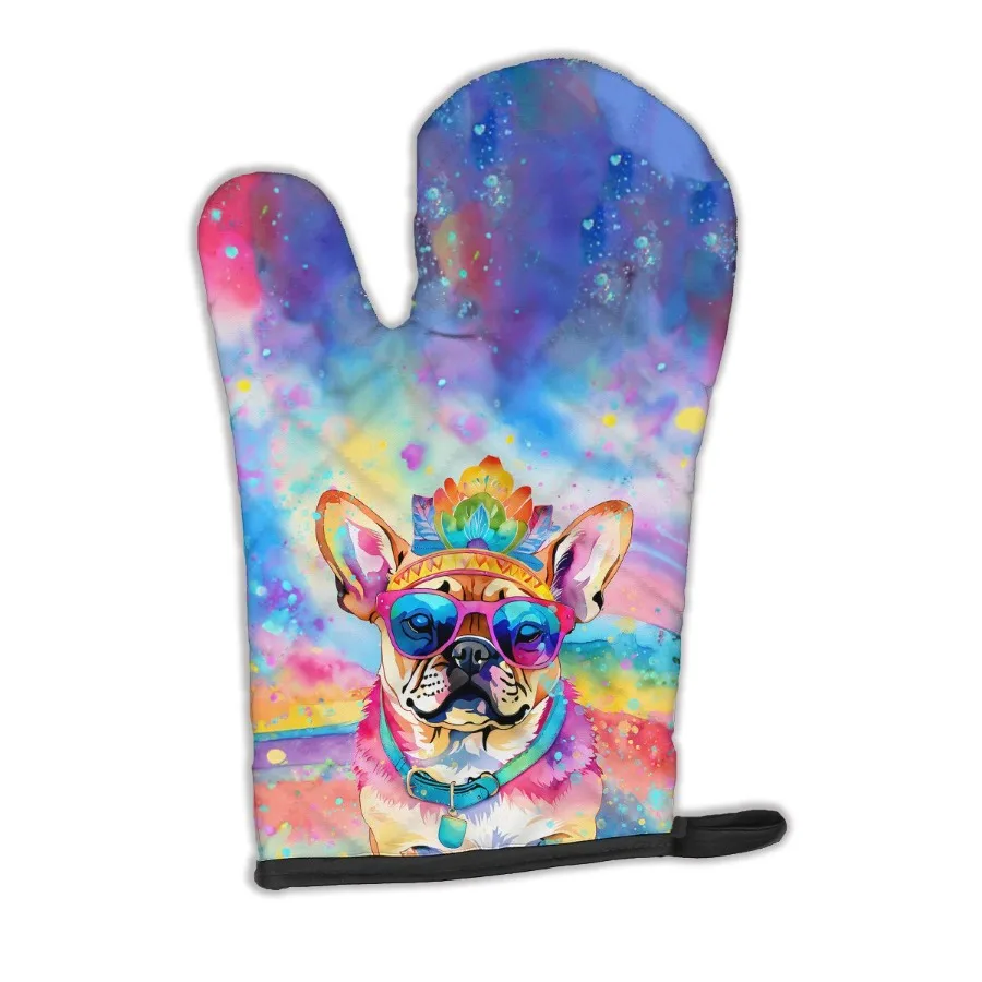 

Pug Hippie Dawg Oven Mitt Heat Resistant Thick Oven Mitt for Hot Pans and Oven Kitchen Mitt Protect Hands Cooking Baking Glove