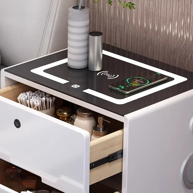 

Elegance Bedside Tables Table Nightstands Economy Luxury Smooth Cabinet Sofa Side Floating Nightstand Designer Bed Room Bookcase