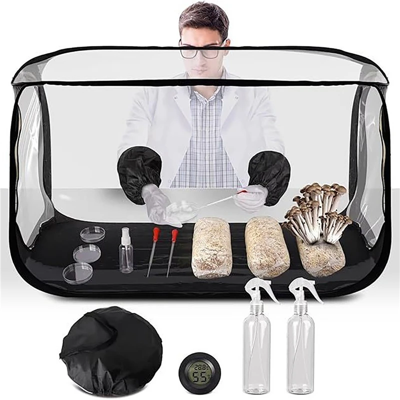 Mushroom Grow Still Air Box Clear Large Mushroom Grow Tent Kit Growing Containers Reusable Air Workstation for Grow Bag
