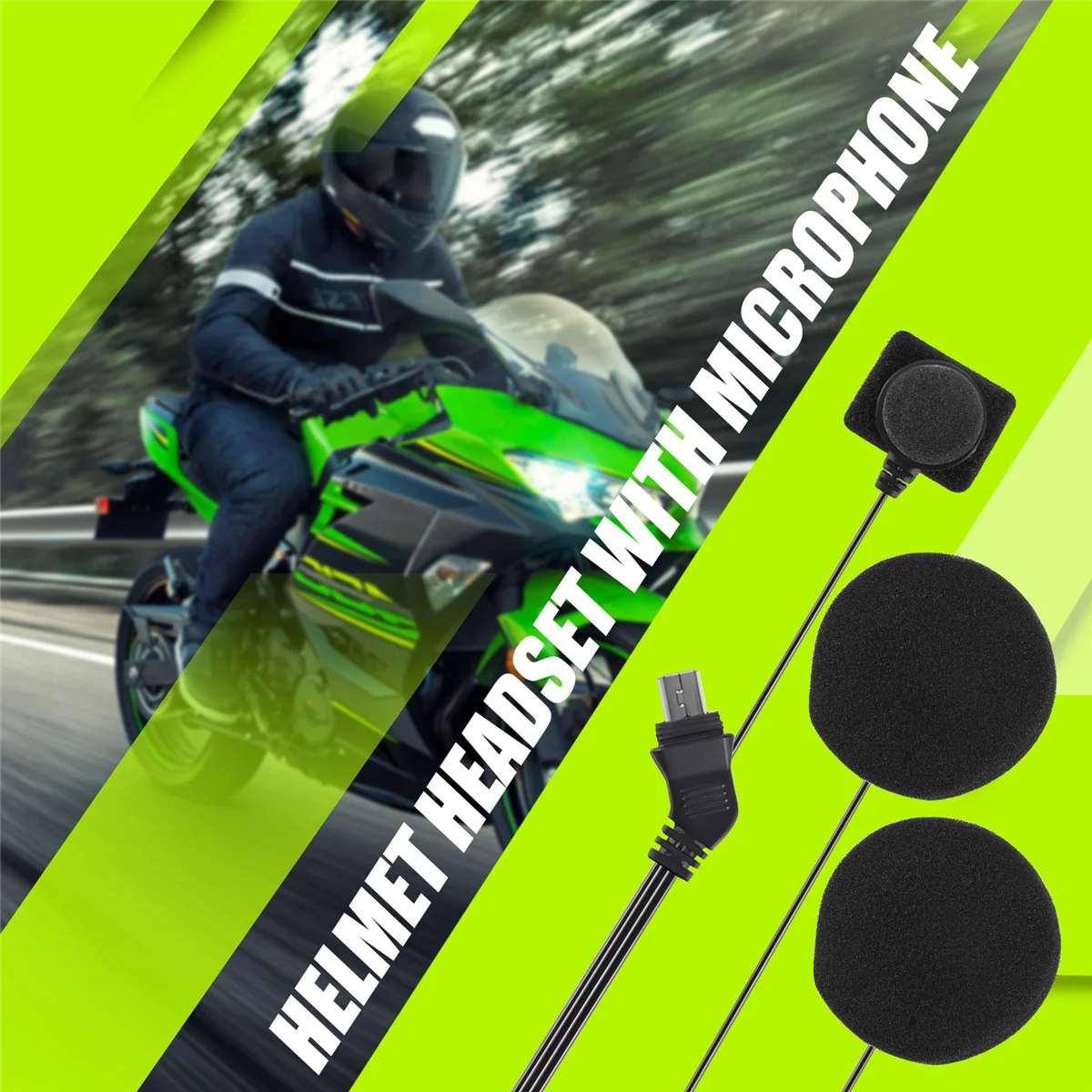 Motorcycle Helmet Bluetooth Headset Microphone Speaker Headset Accessories for Full-Helmet