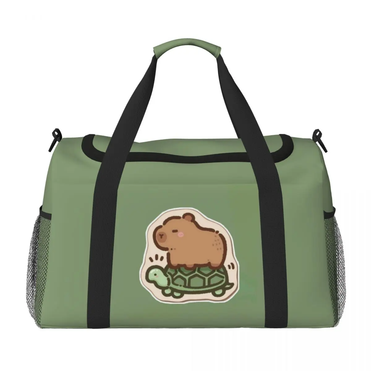

Capybara Riding A Turtle Portable Travel Bag,Large capacity sports Gym Bag, Lightweight carry on Luggage Duffle Bag coach Bag