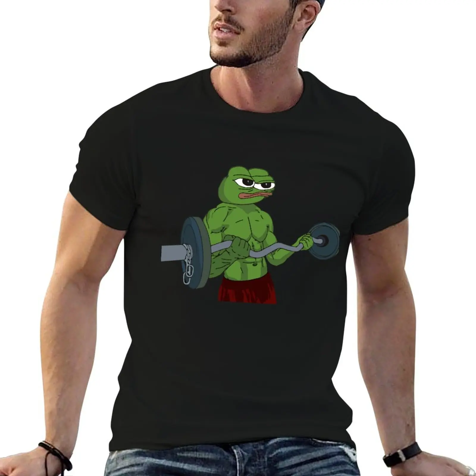 

Pepe Getting Ripped Tri-blend T-Shirt customs for a boy tshirts for men