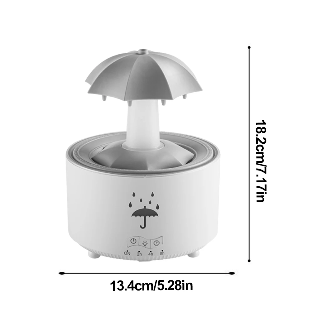 Diffuseur d'huiles essentielles parapluie rotatif avec veilleuse à 7 LED, diffuseur d'aromathérapie, arrêt automatique pour le bureau à domicile