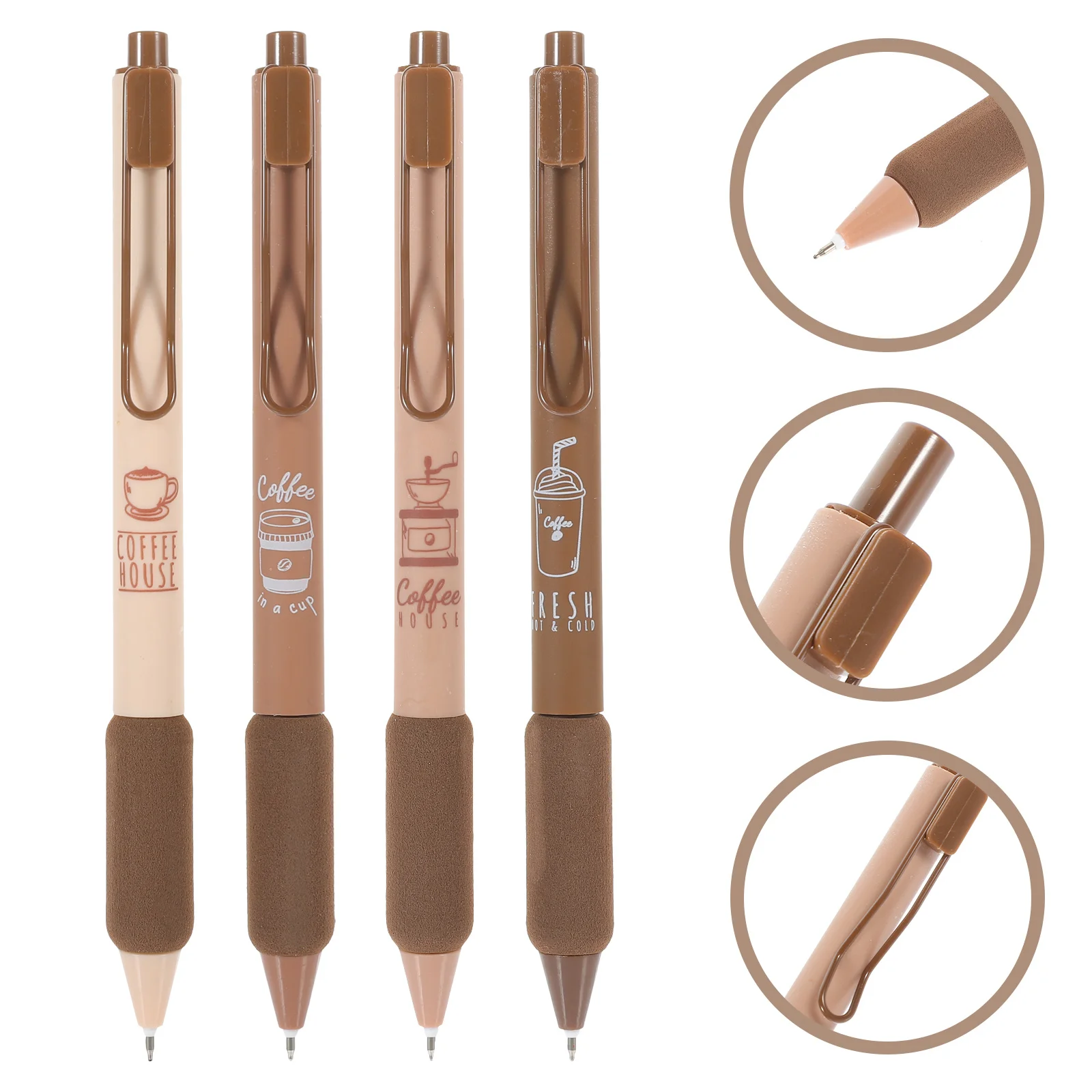 

4pcs Quick-Dry Click Smooth Writing Ink Pens For School Office Gel Pen Portable Fresh Style Signature Pen Students
