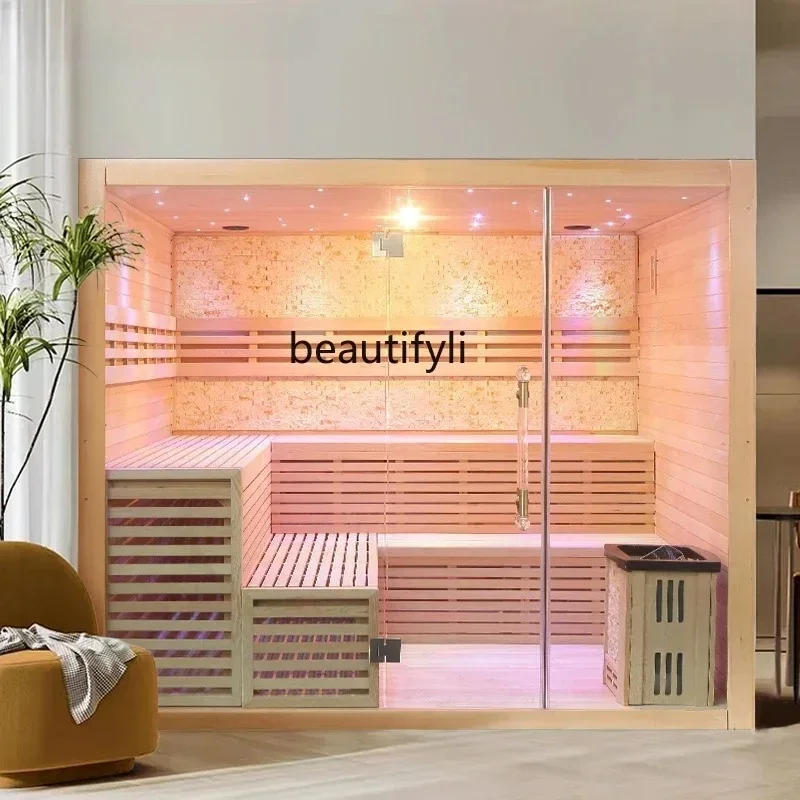 

Sauna room Household dry steaming, light wave, sauna stove Steam room Beauty salon Steam room Wooden bagL