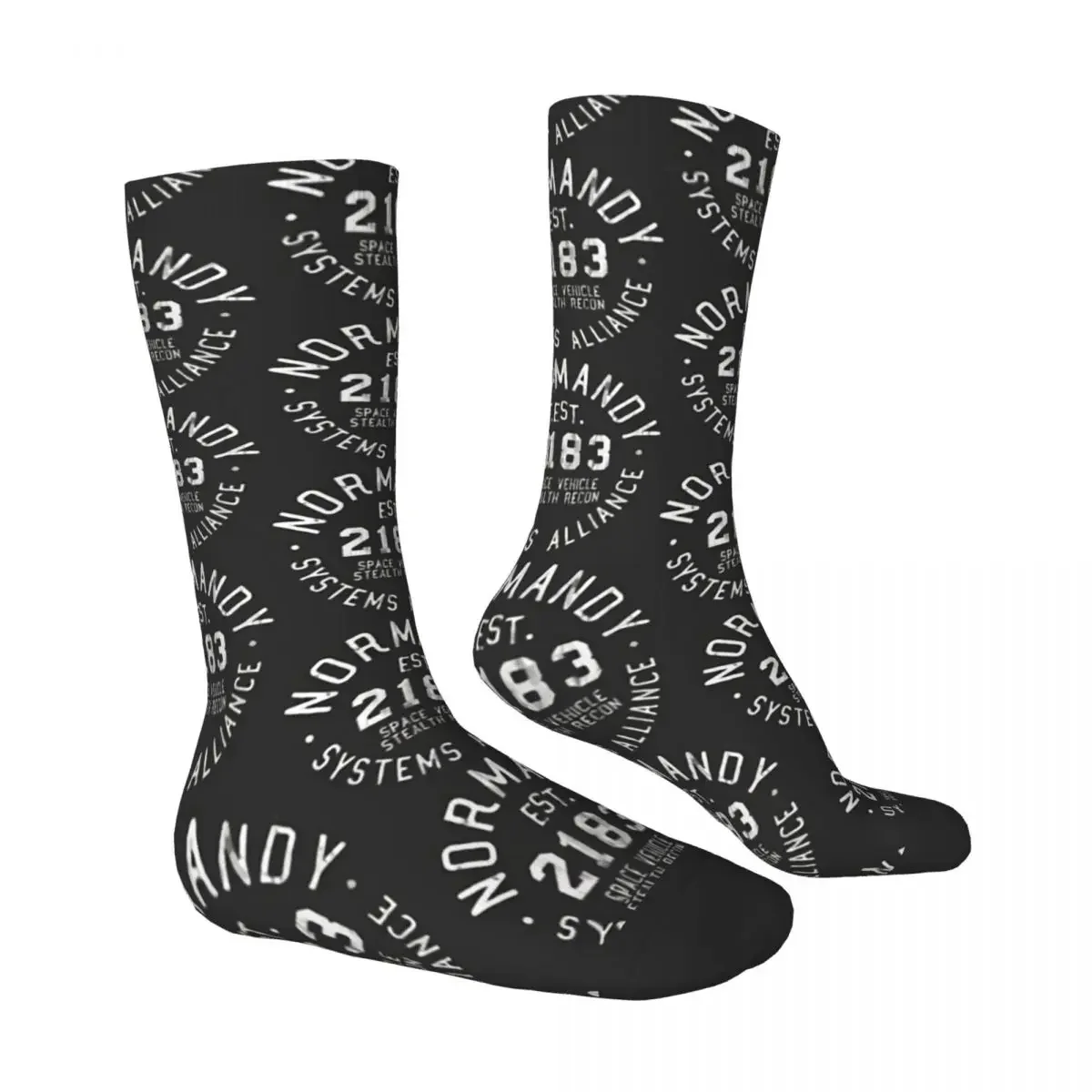 Hip Hop Vintage SSV Normandy Athletic Crazy Men Women Male Socks Mass Effect Game Unisex Crew Sock Non-Slip Running Sport Socks