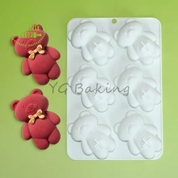 Dorica 6 Hole Baby Bear Chocolate Silicone Mousse Mold DIY Dessert Biscuit Mould Valentine's Day Cake Decorating Tools Bakeware