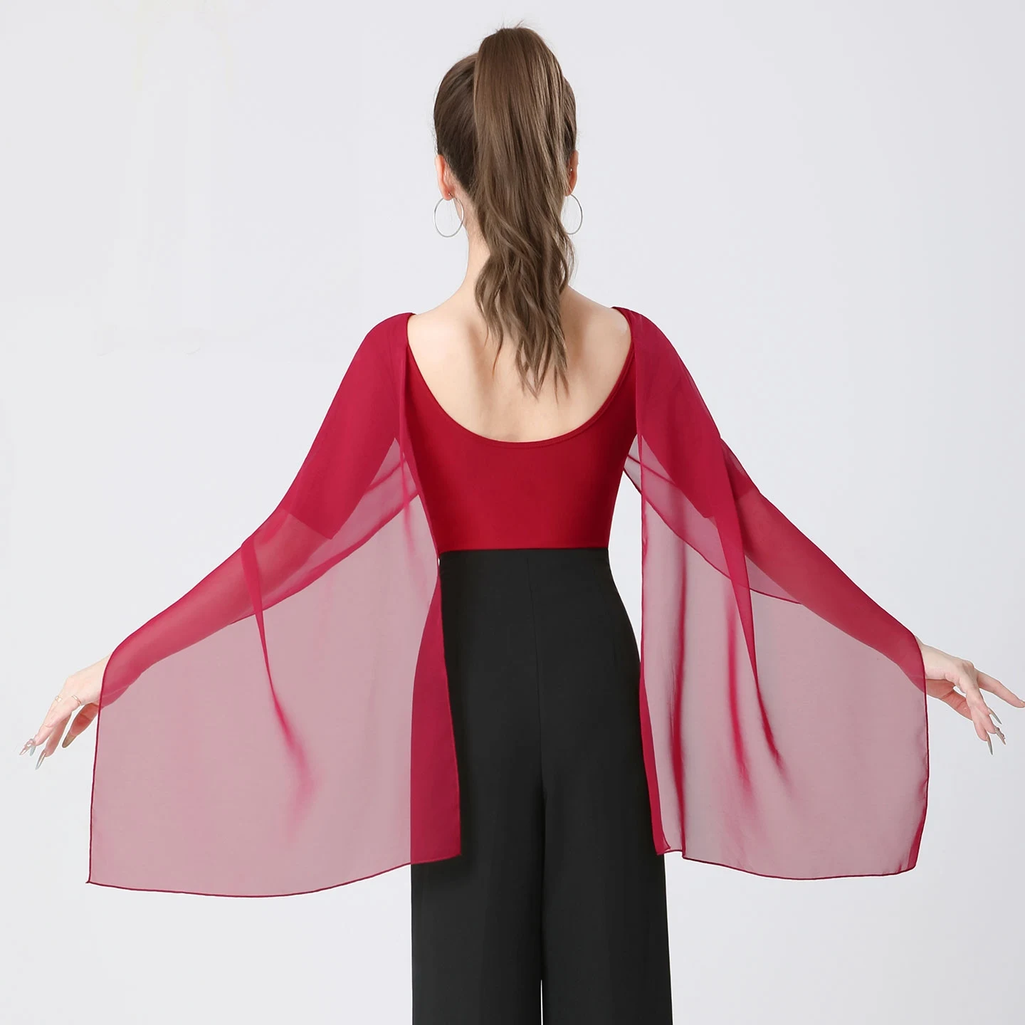 2025 New Modern Dance Clothes Flounce Mesh Half Sleeve Jumpsuit Chacha Latin Ballroom Dance Performance Costumes Wear DN21038