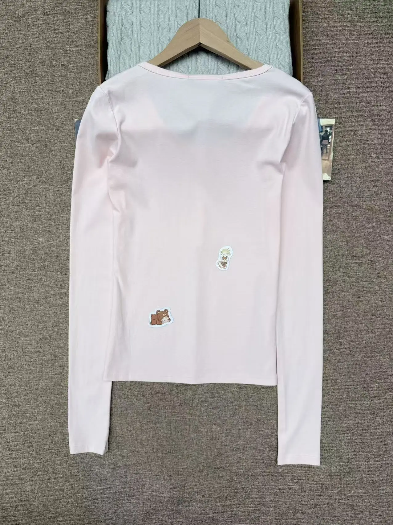 لطيف الوردي ستة أزرار القطن سليم تي شيرت المرأة الخريف جديد عادية كل مباراة كم طويل تيز الحلو الأساسية بسيطة التي شيرت Y2K القمم