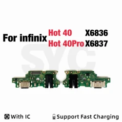 SYC OEM For Infinix Hot 40 Pro X6836 X6837 USB Charging Port Dock Connector Flex Cable