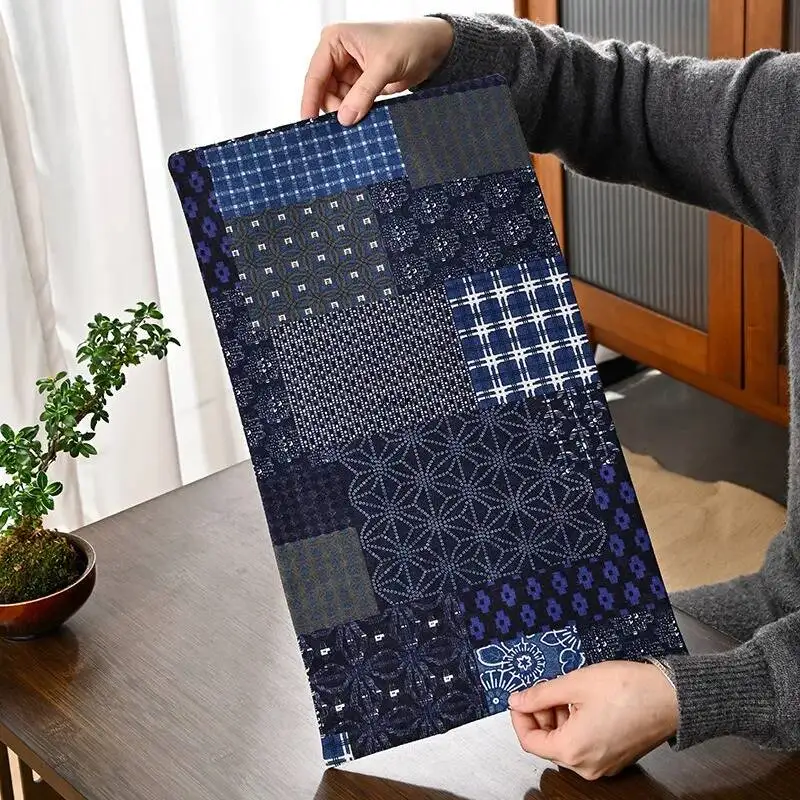 Handmade Cotton-linen Printed Tea Mat Fabric Table Runner Tea Cloth Tea Cup Mat Zen-inspired Chinese Ethnic Style 27x 47cm