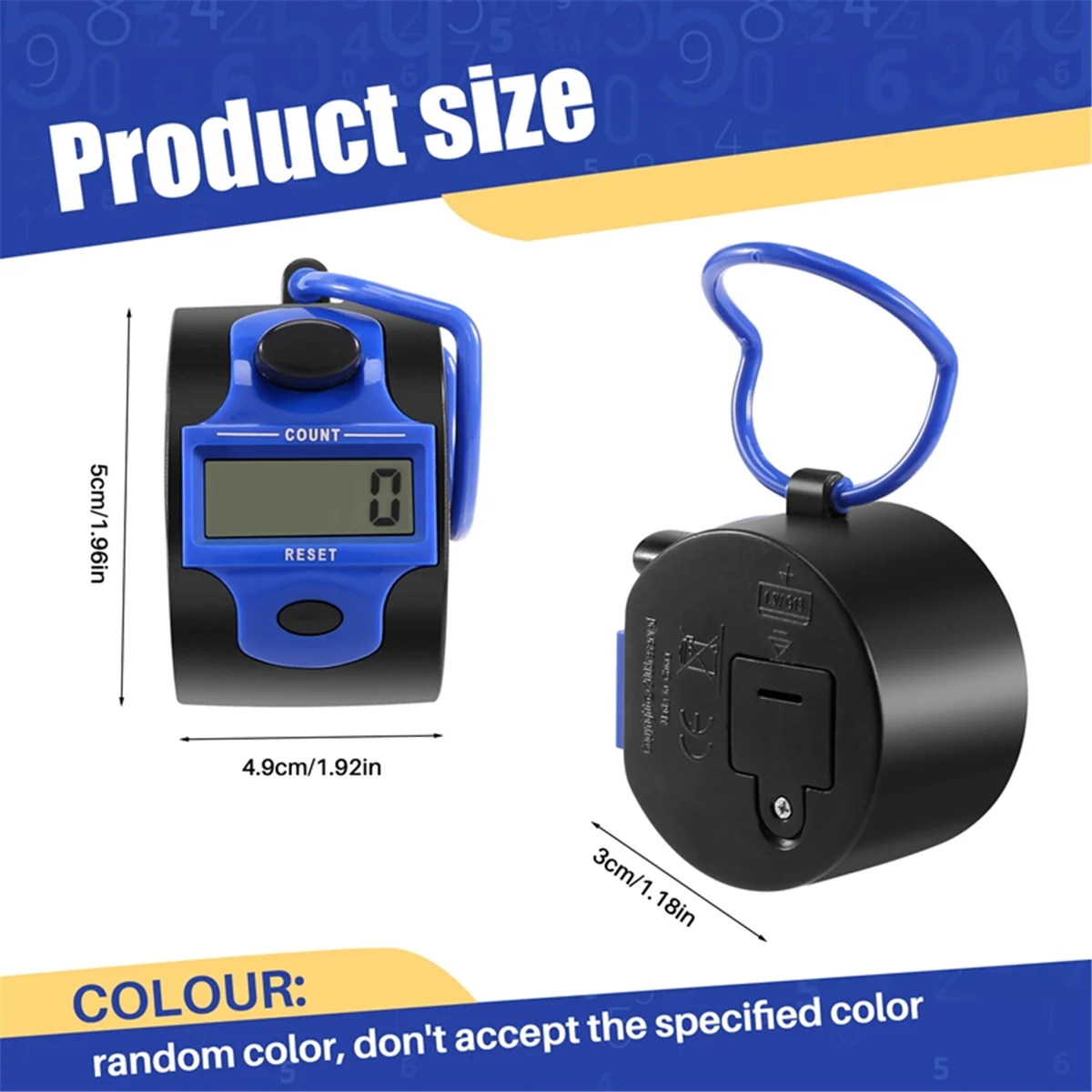 A39U Counter Electronic Clicker Manual Digital Stitch Counter Finger Ring Mechanical Handheld Counter for Row People Golf