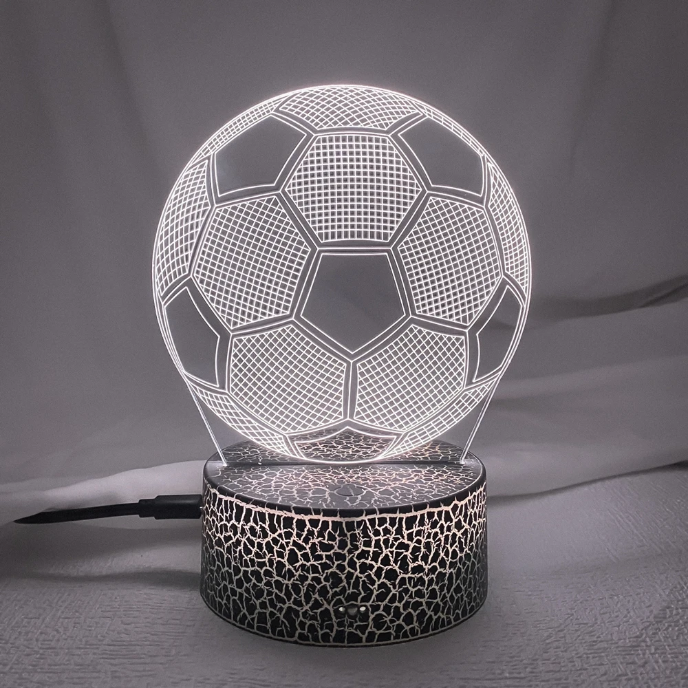 3d Illusion Child Night Light Football Ball Touch Sensor Remote Nightlight for Kids Bedroom Decoration Soccer Table Lamp Gift