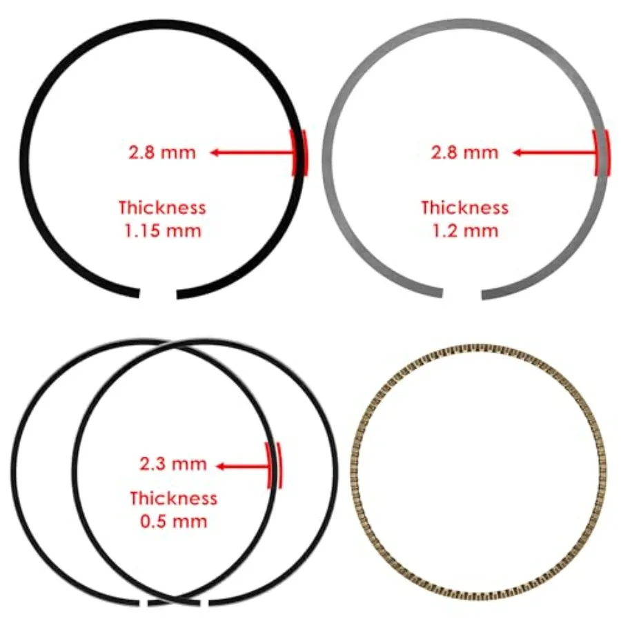 اسطوانة مع جوانات حلقات مكبس أورينج متوافقة مع هوندا بيج ريد 250 ATC250ES ATC250SX 19851987 FourTrax 250 TRX2 #5