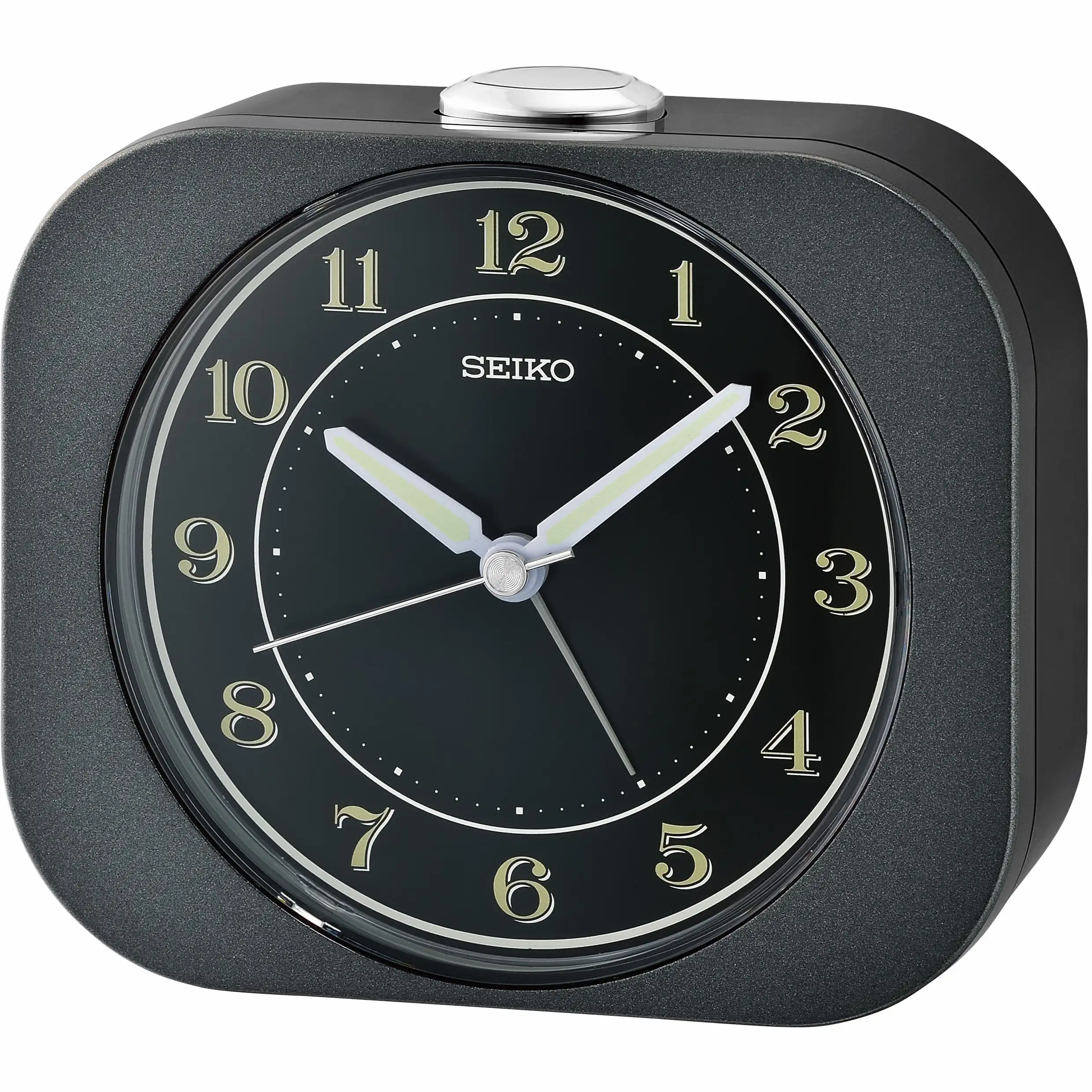 

4 英寸 Kyoda Beep Alarm Metallic Black Analog Quartz Desk Clock Qhe195Jlh