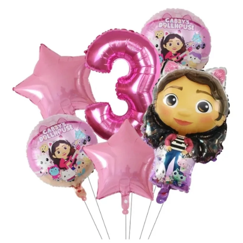 Disney Children's Birthday Party Background Decoration Gabby Baby Aluminum Film Balloon Set