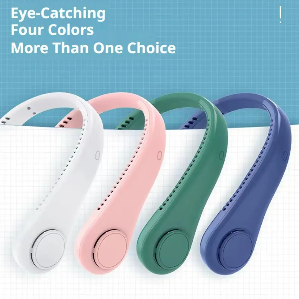 Portable Bladeless Neck Fan Neck Air Conditioner Rechargeable Cooling Fan Outdoor Personal Fan Wearable Cooler Gifts